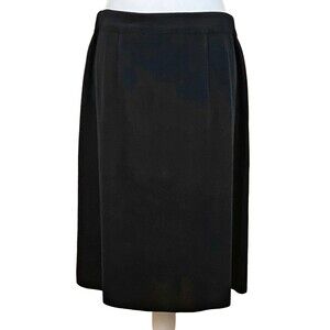 Exclusively Misook A-Line Skirt Size 8 ? Black Knit Elastic Waist Knee Length